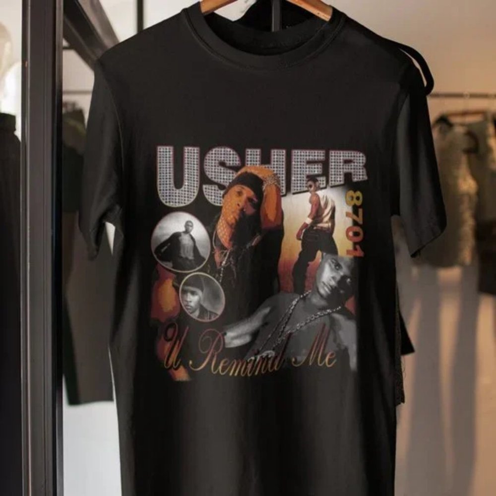Vintage Style Usher U Remind Me Graphic Tee Shirt